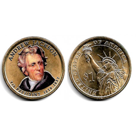 Estados Unidos de América. 2008(P). 1 Dollar (SC) Coloreada