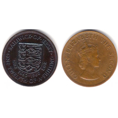 (23) Jersey. 1960. 1/12 Shilling (MBC) Pátina en reverso