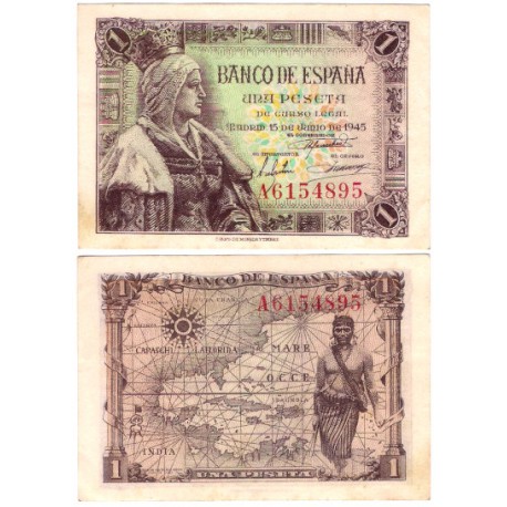 Estado Español. 1945. 1 Peseta (SC-) Manchas