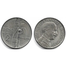 (63) Italia. 1924. 2 Lira (MBC)