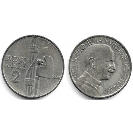 (63) Italia. 1924. 2 Lira (MBC)