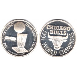 Medalla. Chicago 1991 World Champions. 1 Onza (Proof) (Plata)