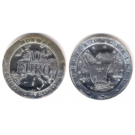 Medalla. Noruega. 10 Euro (Proof) (Plata)