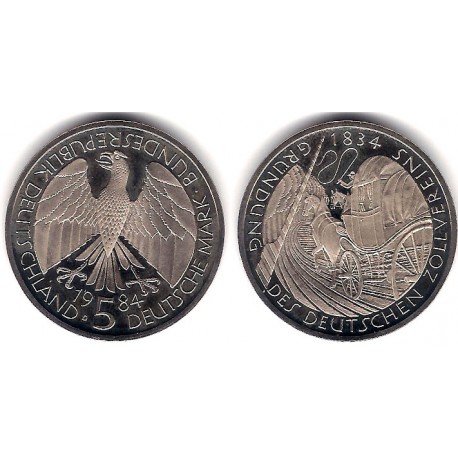 (160) Alemania. 1984(D). 5 Mark (Proof)