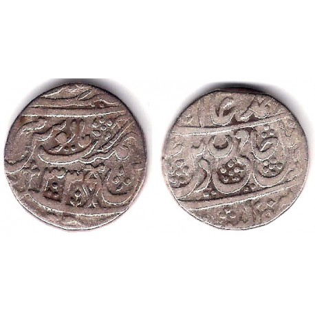 (116.4) Estados Nativos de la India (Awadh). 1207AH. 1 Rupee (MBC-) (Plata)