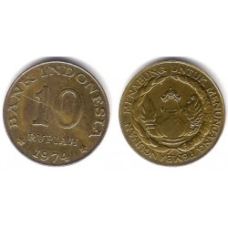 (38) Indonesia. 1974. 10 Rupiah (MBC)