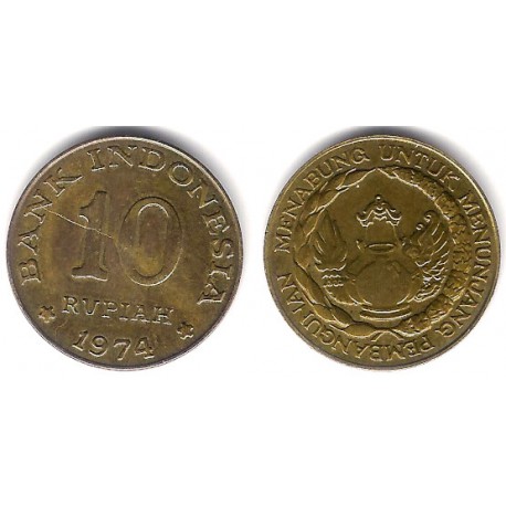 (38) Indonesia. 1974. 10 Rupiah (MBC)