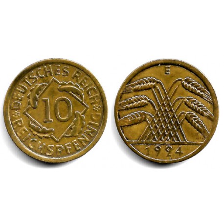 (33) Imperio Alemán (Weimar). 1924(E). 10 Rentenpfennig (MBC)