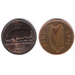 (10) Irlanda. 1941. ½ Penny (MBC)