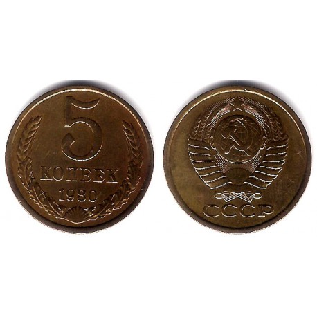 (Y129a) Unión Soviética. 1980. 5 Kopeks (MBC)