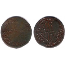 José Napoleón. 1809. 2 Cuartos (BC/BC-) Ceca de Barcelona