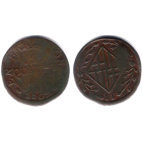 José Napoleón. 1809. 2 Cuartos (BC/BC-) Ceca de Barcelona