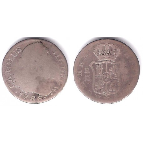 Carlos III. 1786. 2 Reales (BC/BC-) (Plata) Ceca de Madrid DV
