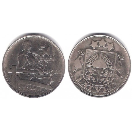 (6) Letonia. 1922. 50 Santimu (EBC)