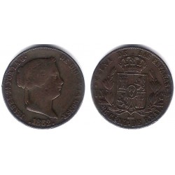 Isabel II. 1862. 25 Céntimos de Real (BC+) Ceca de Segovia