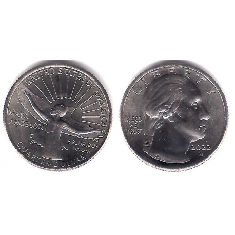 Estados Unidos de América. 2022(D). Quarter Dollar (SC) Maya Angelou