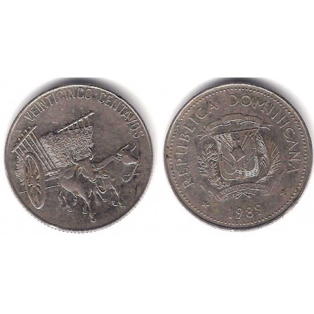 (71.1) República Dominicana. 1989. 25 Centavos (BC)