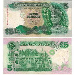 (28c) Malasia. 1986-91. 5 Ringgit (MBC) Manchas