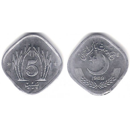 (52) Pakistán. 1989. 5 Paisa (EBC)