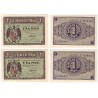 Estado Español. 1938. 1 Peseta (SC) Serie A. Pareja Correlativa