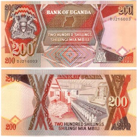 (32b) Uganda. 1994. 200 Shillings (SC)