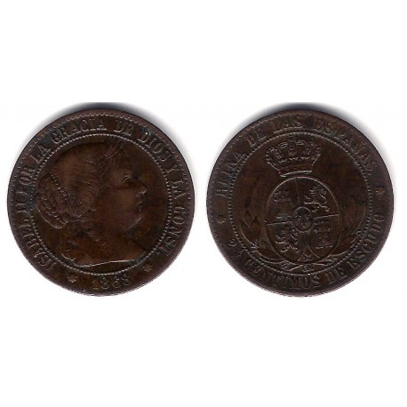 Isabel II. 1868. 2½ Céntimos de Escudo (MBC+) Ceca de Sevilla OM