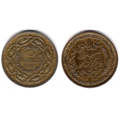 (273) República Tunecina. 1946. 5 Francs (MBC)