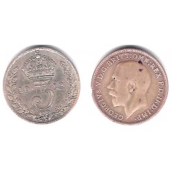 (813) Gran Bretaña. 1918. 3 Pence (MBC-) (Plata)