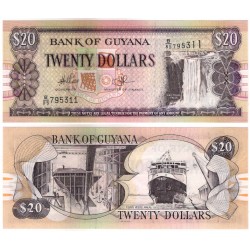 (30e) Guyana. 1996-2018. 20 Dollars (SC)
