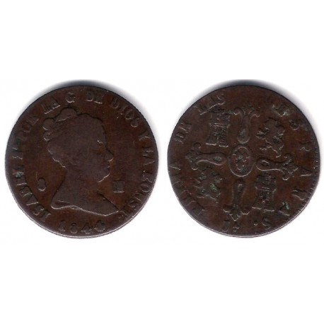 Isabel II. 1844. 8 Maravedi (BC) Ceca de Jubia