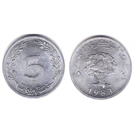 (282) República Tunecina. 1983. 5 Millim (EBC)