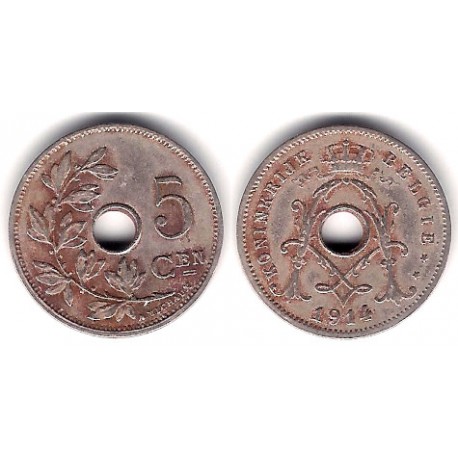 (67) Bélgica. 1914. 5 Centimes (BC)