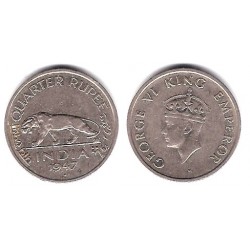 (548) India Británica. 1947. Quarter Rupee (MBC)