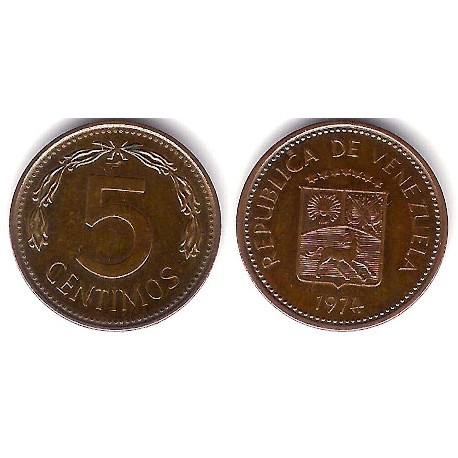 (Y49) Venezuela. 1974. 5 Céntimos (MBC)