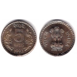 (154.1) India. 1993. 5 Rupees (EBC)