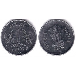 (92.2) India. 1997. 1 Rupee (EBC)