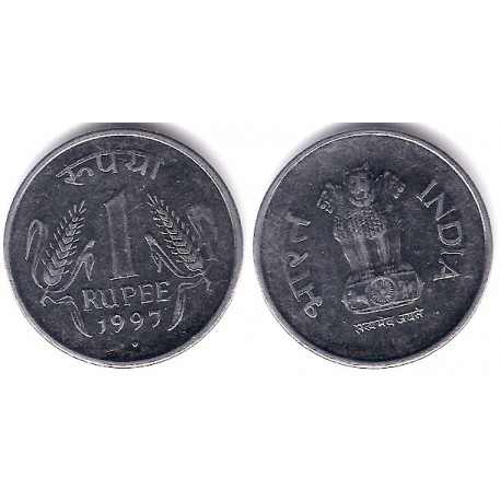 (92.2) India. 1997. 1 Rupee (EBC)