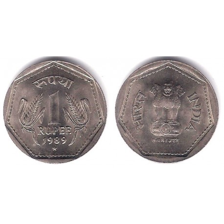 (79.1) India. 1989. 1 Rupee (SC)