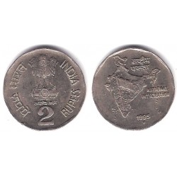 (121.3) India. 1995. 2 Rupees (MBC+)