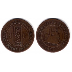 (3) Conchinchina. 1879(A). 1 Cent (BC)