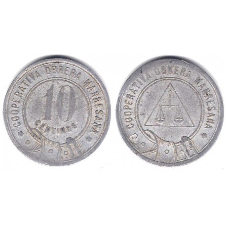 Cooperativa Obrera Manresana. 10 Céntimos (BC)