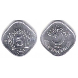 (52) Pakistán. 1989. 5 Paisa (EBC)