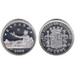 Reproducción Numismática Moneda 50 Céntimos. 6,72 gr. (Plata) .925 milésimas