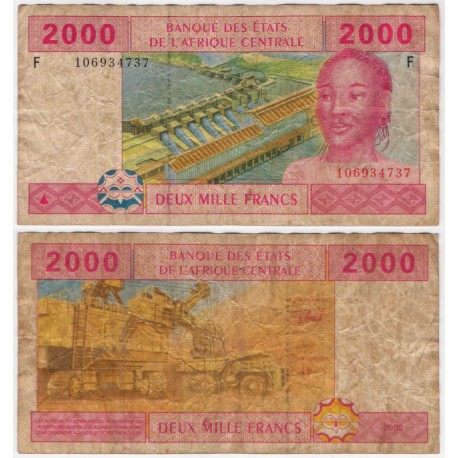 (508Fa) Estados África Central. 2002. 2000 Francs (BC)