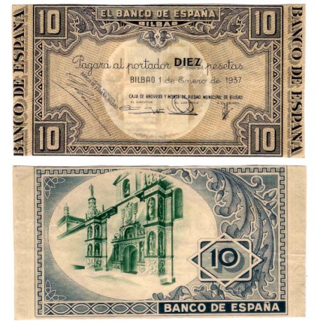 España (II República). 1937. 10 Pesetas (EBC)