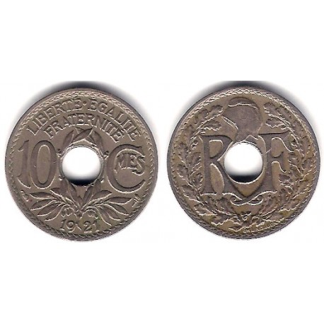 (866a) Francia. 1921. 10 Centimes (MBC)