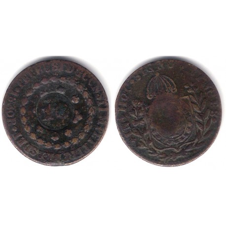 (420.1) Brasil. 1835. 10 Reis (MBC-) Contramarca