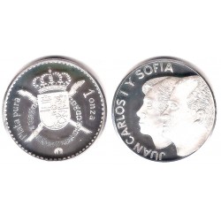 Medalla Juan Carlos I y Sofia. 1 Onza (Proof) (Plata) .999