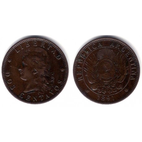 (33) Argentina. 1891. 2 Centavos (EBC)