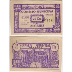 Alcañiz. 1937. 25 Céntimos (EBC)